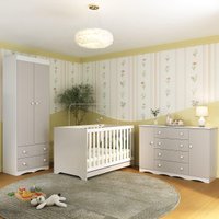 Quarto de Bebê Completo Berço Americano 3 em 1 Colchão Realeza Multimóveis MP4611