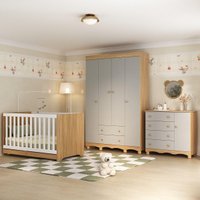 Quarto de Bebê Completo com Berço Americano 3 em 1 Dengo Multimóveis MP4584