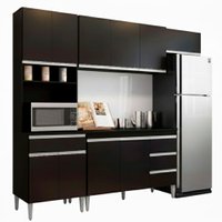 Cozinha Modulada 10 P 4 G Andreia 240 cm Preto REAJL Moveis