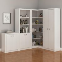 Kit 4 Armários para Escritório com Estante Branco