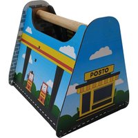 Postinho de Gasolina Brinquedo MDF Dobrável Mecânica Lava Rápido Carrinho Infantil 3+