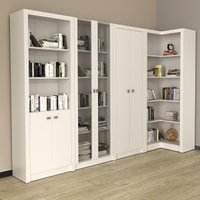 Kit 4 Armários Multiuso de Escritório com 6 Portas Branco