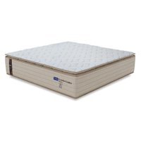 Colchão King Probel Molas Ensacadas Pillow Top 193x203x30cm Guarda Costas Genova Branco/Bege