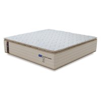 Colchão Casal Probel Molas Ensacadas Pillow Top 138x188x30cm Guarda Costas Genova Branco/Bege