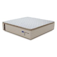 Colchão Queen Probel Molas Ensacadas Pillow Top 158x198x30cm Guarda Costas Genova Branco/Bege