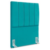 Cabeceira Solteiro 90 cm Com Frame Dalia Suede Azul Turquesa Artte