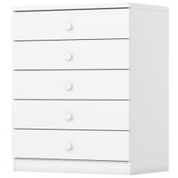 Comoda Infantil 5 Gavetas 75 cm Bala De Menta Branco Henn