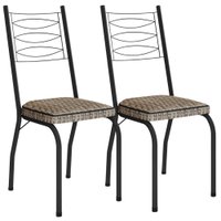 Kit 2 Cadeiras Tubular Europa 262 Preto Assento Rattan ARTEF