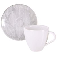 Jogo 12 Xícaras e Pires de Café 95ml em Porcelana Tramontina Arbo Mesa Posta Padaria Cafeteria