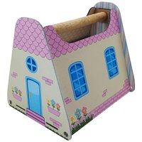Casinha de Bonecas Dobrável Madeira MDF com 10 Móveis em Miniatura Brinquedo Infantil Polly LOL