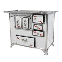 Fogão a Lenha Venâncio Nº2 Gabinete Branco Florido Sem Tampa Lado Esquerdo 2GEFBRPT