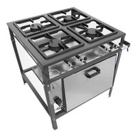 Fogão Profissional Alta Pressão 4 Bocas com Forno Metal Brey FE -504-F