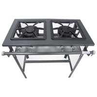 Fogão 2 Bocas Duplas Stand Metal Brey Baixa Pressão 102-2D