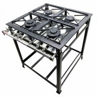 Fogão Industrial 4 Bocas 2 Simples Standard Baixa Pressão Grelhas Aço 30x30 P5 MR Fogões
