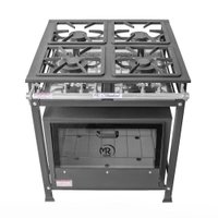 Fogão Industrial 4 Bocas 2 Simples a Gás Baixa Pressão MR Fogões com Forno P5