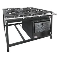 Fogão Industrial 6 Bocas 3 Duplas Baixa Pressão MR Fogões com Forno P8 Luxo