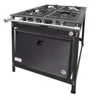Fogão Industrial 4 Bocas 2 Duplas Baixa Pressão MR Fogões com Forno P8 Luxo