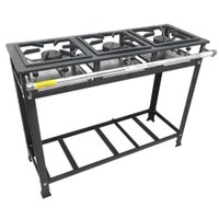 Fogão Industrial 3 Bocas Standard Alta Pressão Grelhas Aço 30x30 P5 MR Fogões