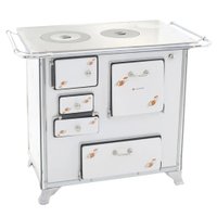 Fogão a Lenha Tradicional 02 Venâncio Gabinete Branco Florido FL2GCX-28967