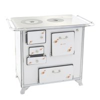 Fogão a Lenha 01 Venâncio Gabinete Tradicional Branco Florido FL1GCX-28934