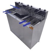 Fritadeira Elétrica Água e Óleo JL Colombo Gabinete 3 Cubas 18 Litros Cada 5000W 148301