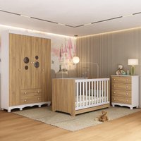 Quarto de Bebê Completo com Berço Americano 3 em 1 Suspiro Multimóveis MP4620