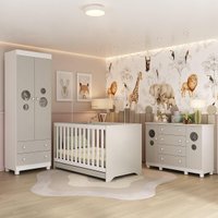 Quarto de Bebê Completo com Berço Americano 3 em 1 Bombom Multimóveis MP4626