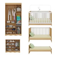 Quarto de Bebê Completo com Berço Americano 3 em 1 Sonho Multimóveis MP4623