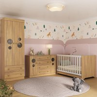 Quarto de Bebê Completo Berço Americano 3 em 1 Colchão Pirulito Multimóveis MP4641