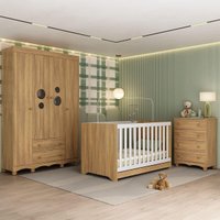 Quarto de Bebê Completo Berço Americano 3 em 1 Colchão Suspiro Multimóveis MP4636