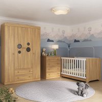 Quarto de Bebê Completo Berço Americano 3 em 1 Colchão Pirulito Multimóveis MP4633