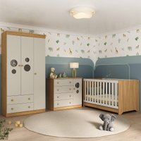 Quarto de Bebê Completo com Berço Americano 3 em 1 Pirulito Multimóveis MP4621