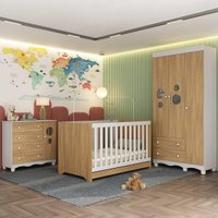 Quarto de Bebê Completo com Berço Americano 3 em 1 Suspiro Multimóveis MP4624