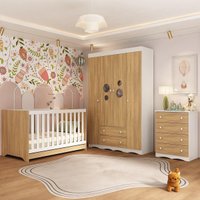 Quarto de Bebê Completo com Berço Americano 3 em 1 Sonho Multimóveis MP4619