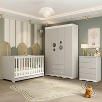Quarto de Bebê Completo Berço Americano 3 em 1 Colchão Sonho Multimóveis MP4635