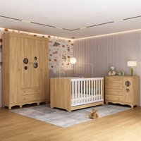 Quarto de Bebê Completo com Berço Americano 3 em 1 Suspiro Multimóveis MP4616