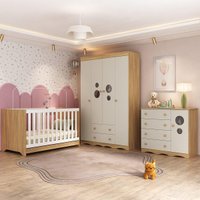 Quarto de Bebê Completo Berço Americano 3 em 1 Colchão Sonho Multimóveis MP4631