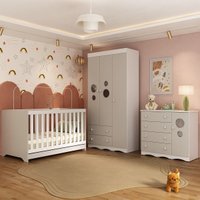 Quarto de Bebê Completo Berço Americano 3 em 1 Colchão Sonho Multimóveis MP4639