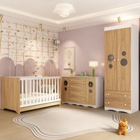 Quarto de Bebê Completo Berço Americano 3 em 1 Colchão Sonho Multimóveis MP4643