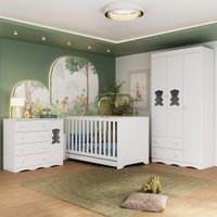 Quarto de Bebê Completo com Berço Americano 3 em 1 Doçura Multimóveis MP4654