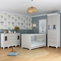 Quarto de Bebê Completo Berço Americano 3x1 Colchão Ternura Multimóveis MP4675