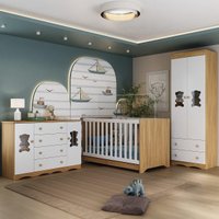 Quarto de Bebê Completo com Berço Americano 3 em 1 Doçura Multimóveis MP4658