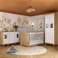 Quarto de Bebê Completo com Berço Americano 3 em 1 Ternura Multimóveis MP4659
