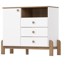 Comoda Infantil 1 Porta 3 Gavetas 110 cm Ternura Branco Jequitiba Henn