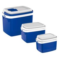 Kit 3 Caixas Térmicas Cooler 32L 12L 5L Bebidas Tropical Soprano Praia Camping Azul