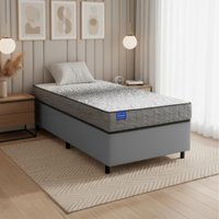 Cama Box Solteiro Probel Molas Ensacadas 88x188x64 Day Springs a Vácuo Branco/Cinza