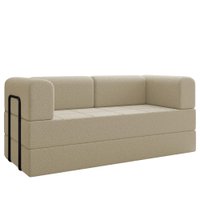 Sofa Modular Cama 2 Lugares 160 cm Monaco Linho Bege VConcept