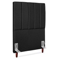 Cabeceira Solteiro 100 cm Com Frame Carla Linho Preto Artte