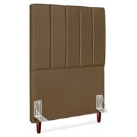 Cabeceira Solteiro 90 cm Com Frame Carla Linho Marrom Artte