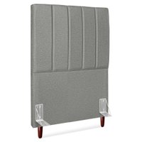 Cabeceira Solteiro 90 cm Com Frame Carla Linho Cinza Escuro Artte